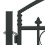 Fence Gate Double Door with Arched Top Steel 400x200 cm Black Image 5
