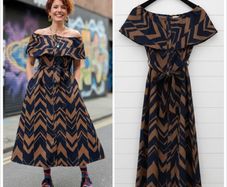 Real form london linen mix abstract arty dress chic Jessie Buckley