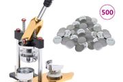 Badge Maker with 500 pcs Pinback Button Parts 44mm Rotate Punch