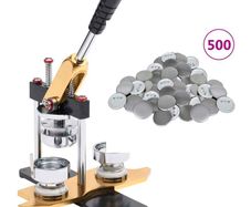 Badge Maker with 500 pcs Pinback Button Parts 44mm Rotate Punch