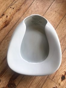 Vintage White glazed Ceramic Bedpan
