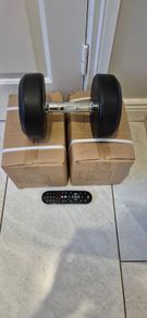 brand new 2x15kilo rubber coated dumbbell weight set