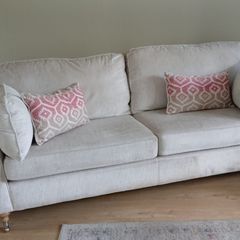Beautiful Cream Fabric 3-Seater Sofa