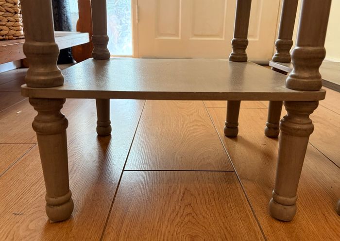 2 x Grey Pedestal Side Tables