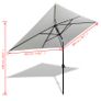 Parasol 200 x 300 cm Sand White Rectangular Image 8
