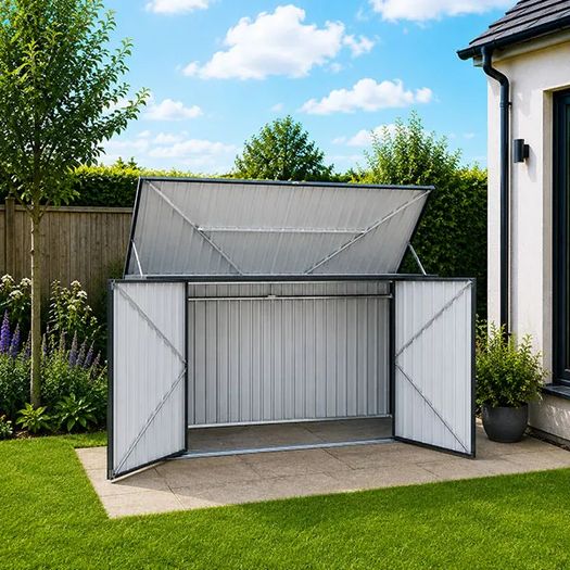 3 Bay Metal Wheelie Bin Storage
