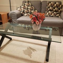Glass & wood coffee table by Habitat