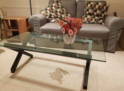 Glass & wood coffee table by Habitat