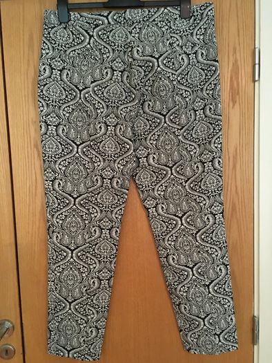 Soft Jacquard Trousers Black & White Damask 18