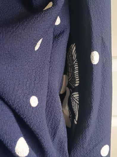 Sleeveless Navy and White Polka Dot Dress