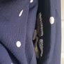 Elegant Navy and White Polka Dot Dress Image 3