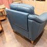 Blue Leather Power Recliner Image 4