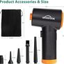 FREE EXPRESS SHIPPING Compressed PC Air Cleaner Duster, Electric Air Blower for PC Cleaning 3-Speed Cordless 60000 RPM Rechargeable Reusable Compressed Air Dusters for Laptop Computers Keyboard Image 4