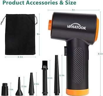 FREE EXPRESS SHIPPING Compressed PC Air Cleaner Duster, Electric Air Blower for PC Cleaning 3-Speed Cordless 60000 RPM Rechargeable Reusable Compressed Air Dusters for Laptop Computers Keyboard