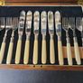 ANTIQUE EPNS Silver Plated Fish Cutlery Set Image 2