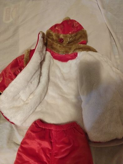 Boys Traditional Red New Year Costume, Warm Winter Chinese Outfit Set