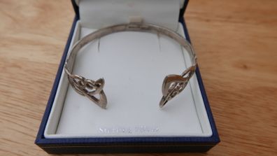 Vintage Sterling Silver 925 Celtic Knot Torc Bangle 13,9g