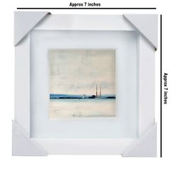 Grey Day, Poolbeg & Dublin Bay, Dublin, small framed print by artist Helen Mathews
