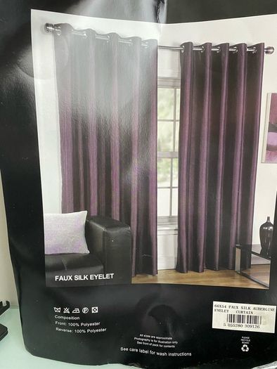 Faux Silk Eyelet Curtain BNWT
