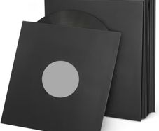 Black Paper 10" Vinyl Record Sleeves with Inner Liner, 110G Lightweight Paper 15pk Anti Static