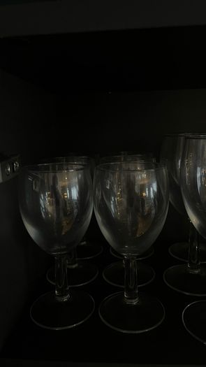 Wine and water glasses