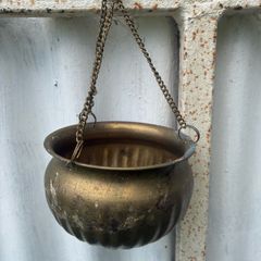 Small vintage brass planter
