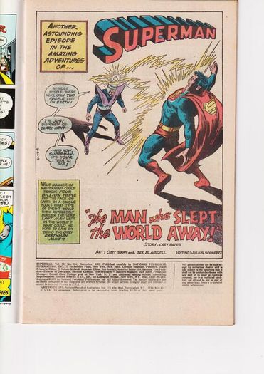 Superman #294 The Man Who Slept The World Away 1975 Dc Comic