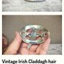 Vintage Irish claddagh mother of pearl celtic hair stick barrettes Image 7