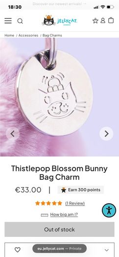 New JELLYCAT Thistlepop Blossom Bunny Bag Charm