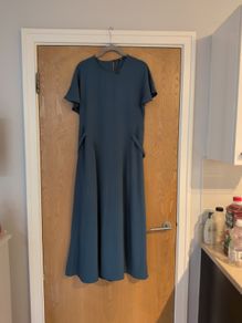Zara Petrol Blue Dress.  S. L. 14. New - No Tag.