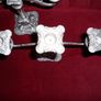 Antique Ornamental Candel Holders, 2 Large Silver Plated  Triple Candle Holders Image 6