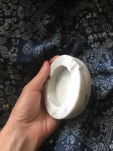 White heavy marble ashtray