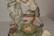 Giuseppe Armani Figurine Boy Girl "Courting" Couple with Chicken.