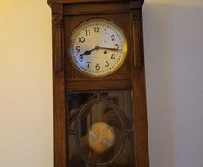 Antique German DUFA Box Wall Clock, Fully Working with Original Key (c. 1920s)