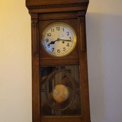 Antique German DUFA Box Wall Clock, Fully Working with Original Key (c. 1920s)