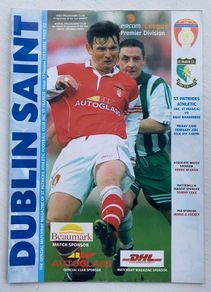 2002 St. Patrick's Athletics v Bray Wanderers - League of Ireland Premier Division A4 Programme