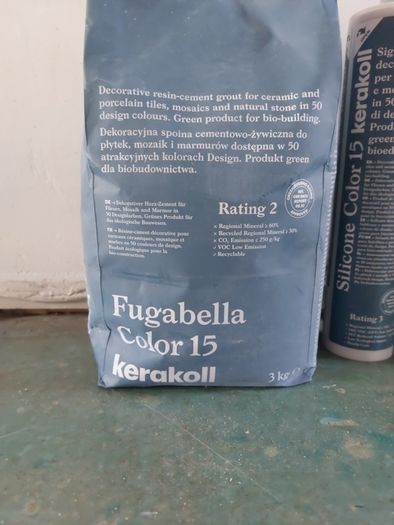 Blue grout and silicone