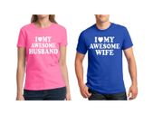 Love My Awesome Husband-Wife funny Couple T-Shirt valentines day gift present