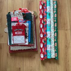 Christmas gift bags and wrapping paper bundle