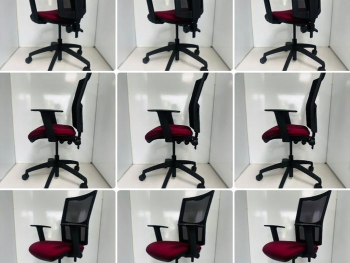 Black and red office chairs