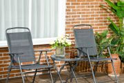 Three-Piece Garden Seat Set, with Glass-Top Table - Dark Grey