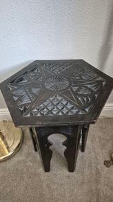 antique Moroccan hexagonal small table