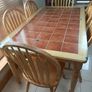 Solid Pine table & chairs with glass top Image 2