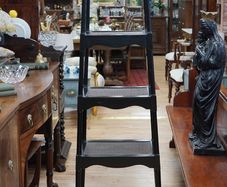 Vintage Ebonised Wooden Etagere / Display Stand