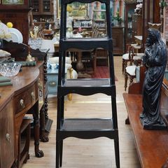 Vintage Ebonised Wooden Etagere / Display Stand