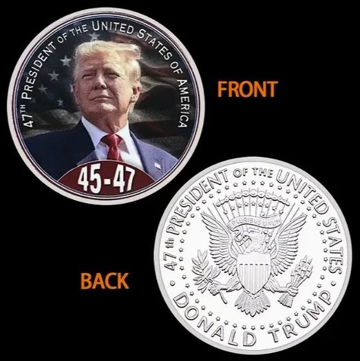 Commemorative Coin - 45th & 47th US Presidents, new, unopened.