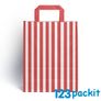 Lot of 20 pcs RED striped Candy bags with handles size 18 x 23 x 8 cm excellent for parties, b'day, wedding, candy cart , Sweet bags with handles Image 2