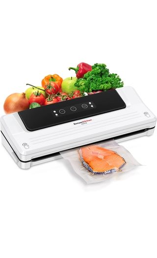 Vacuum Food Sealer, Automatic Food Sealer Machine for Dry and Moist Food Fresh Preservation, 2-in-1 Functions with Vacuum and Seal, with Vacuum Roll Bags and Cutter