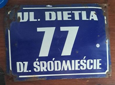 Enamel 1950s vintage polish sign