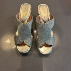 Carvela gold mules